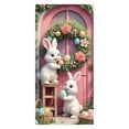 thumbnail image 3 of KOYPTL Easter Door Cover for Front Door, Cute Easter Bunny Egg Wreath Pattern for Front Door, Welcome Door Porch Sign Banner for Spring Holiday Party Easter Decorations Indoor, 35.4x70.8 inch, B, 3 of 7