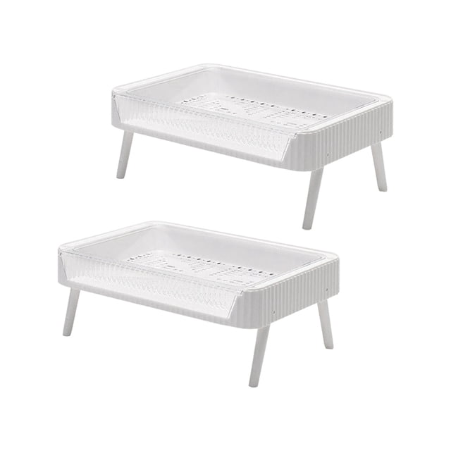 Estante para platos, soporte para platos, bandeja multifuncional plegable, olla caliente para verduras, vasos para comida, platos, estante de Almacenamiento y organización del hogar 2 piezas pequeñas Ounissouiy HA063699-03B