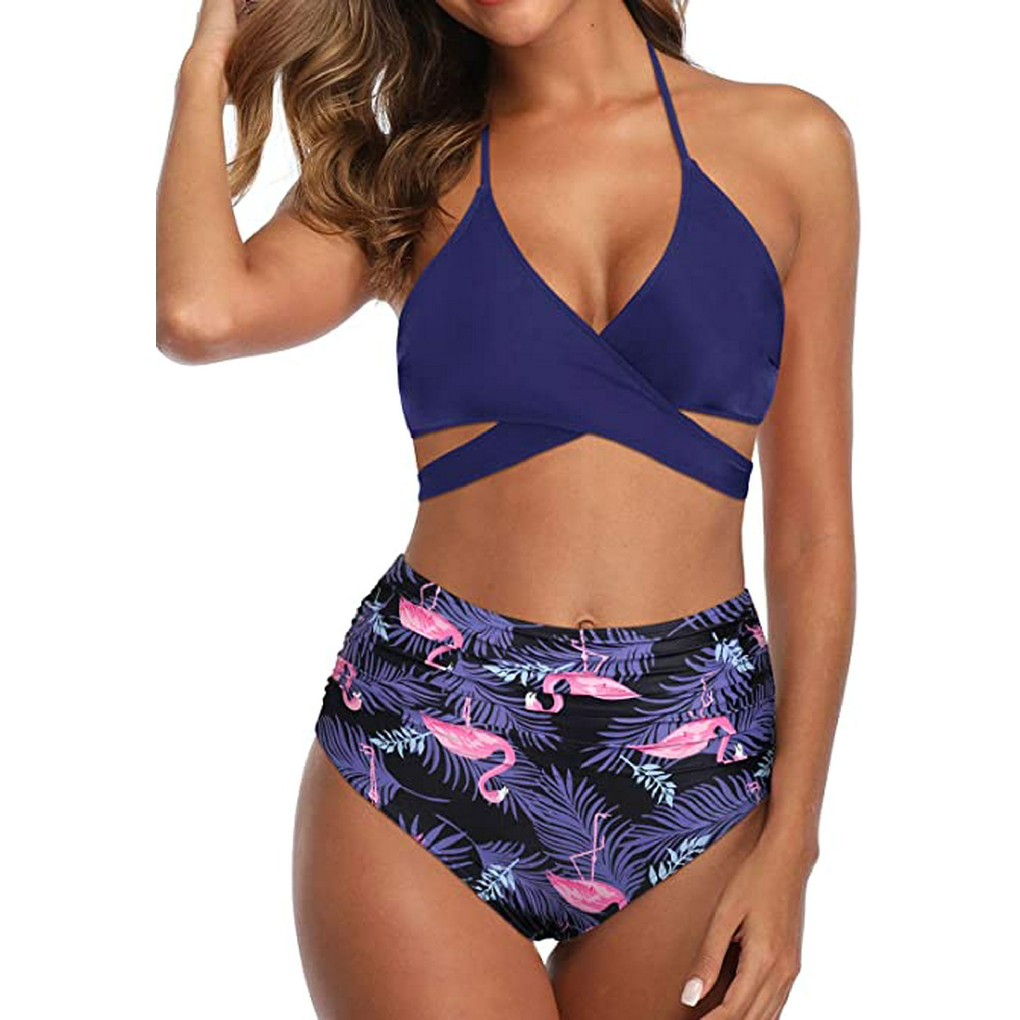 High waisted halter bikini deals