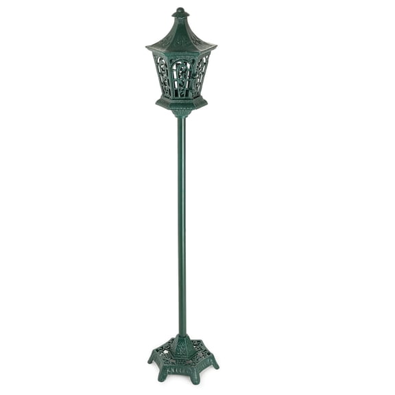 Sungmor Outdoor Lanterns for Decor Tall, Vintage Cast Iron Landscaping Farmhouse Garden 47" Floor Candle Lamp, Green