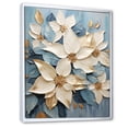 thumbnail image 2 of Designart "Whimsical Blooms Of Beige And Blue Poinsettias" Poinsettias Floater Framed Canvas Wall Art, 2 of 5