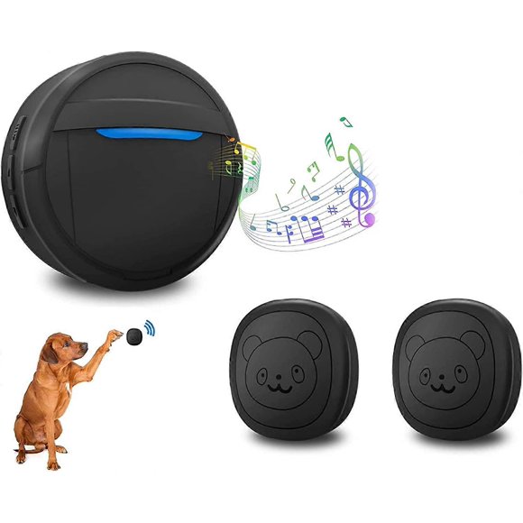 Dog Doorbells Wireless,Dog Door Bell,Dog Bells for Potty Training IP55 Waterproof Doorbell Operating at 950 Feet with 55 Melodies 5 Volume Levels LED