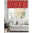 thumbnail image 5 of Christmas Valances for Windows Winter Snowflake Modern Classic Red Texture Rod Pocket Curtains Valance Short Window Treatment Drapes for Living Room, Bedroom Bathroom 60"&nbsp;W x 18" L, 5 of 5