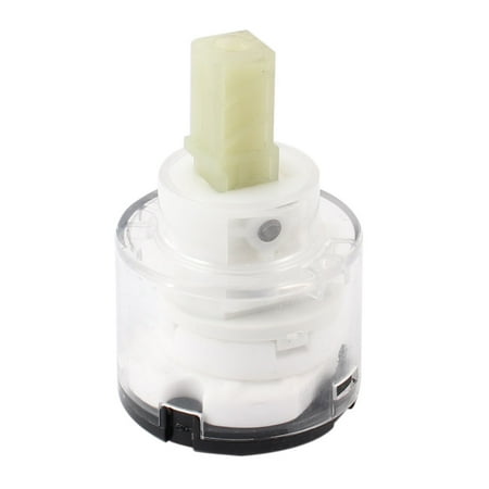 - White Clear Rotatable Lever 40mm Dia Faucet Ceramic Cartridge Valve