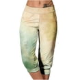 thumbnail image 1 of Mlzmgr Pantalons Raccourcis pour Femmes Teinture sur Nœuds Bas Resserré Mode Capris Imprimés Pantalons de Sport Tendance avec Poches, 1 of 6