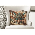 thumbnail image 3 of Ambesonne Rustic Throw Pillow Cover Pack of 2, Boho Earthy Feathers Mandala, 2 Pcs-36"x16", Teal Cinnamon Brown, 3 of 5