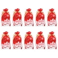 thumbnail image 1 of CIMAXIC christmas 10PCS Xmas Ribbon Drawstring Bag Practical Xmas Candy Gift Bag Small Gift Pouch,6.69"X4.72"X0.02", 1 of 5
