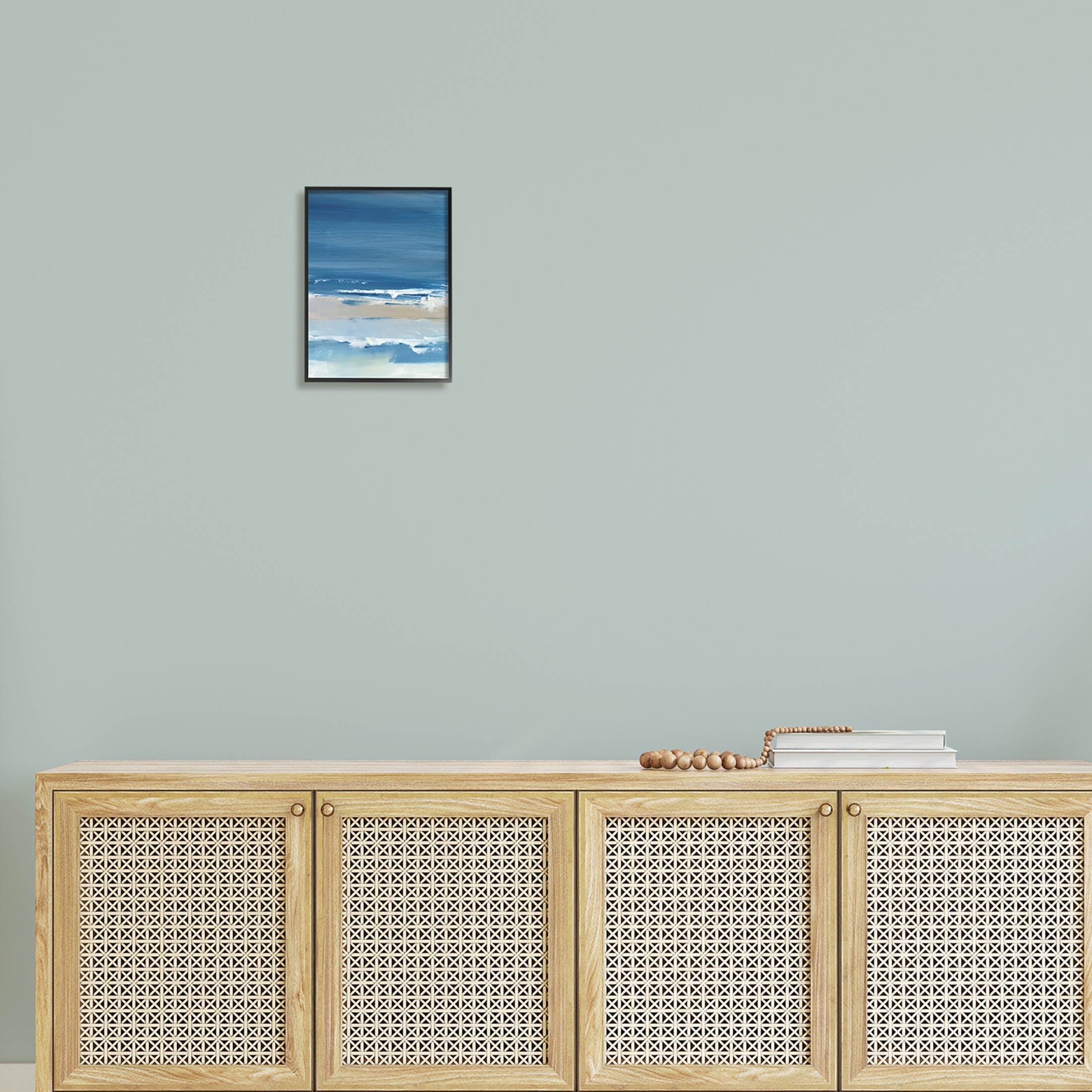 Stupell Industries Crashing Waves Ocean Shoreline Beach Painting Black Framed Art Print Wall Art, Design by Ethan Harper