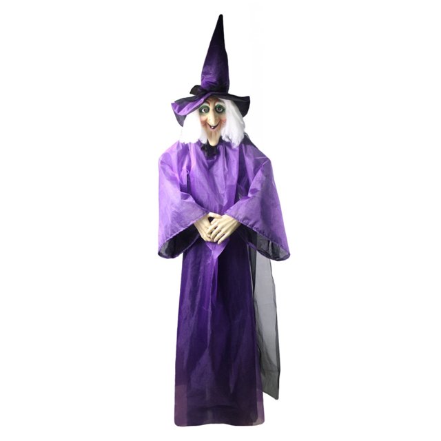Decoración de Halloween para tu casa espeluznante Accesorio de bruja espeluznante con ojos LED y sonidos embrujados