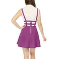 thumbnail image 3 of MODA NOVA Junior's Party Costume Elastic Waist Cut Out A Line Mini Suspender Skirt Dark Purple XL, 3 of 5
