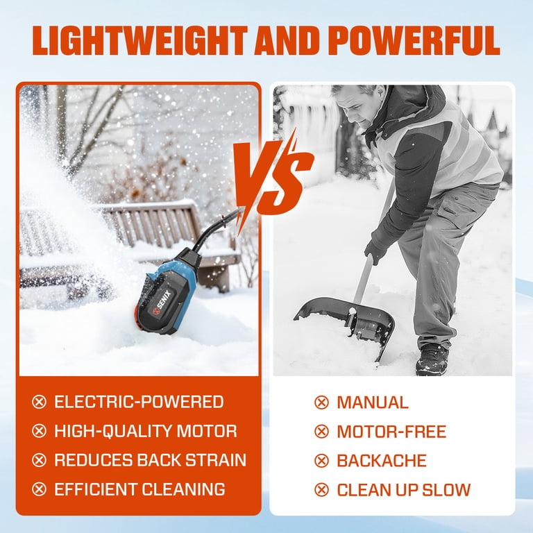 Senix 12A Electric Snow Blower 13 in. Corded Snow Shovel - Walmart.com