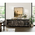 thumbnail image 1 of WAMPAT TV Stand for 75 Inch TV with Sliding Barn Door for Living Room Bedroom, Dark Rustic Oak, 1 of 8