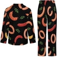 thumbnail image 6 of Top-kevin Women's Pajama Sets Seafood Fruit Pattern Long Sleeve Lounge Sets Pjs Sleepwear with Pockets, 6 of 12