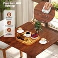 thumbnail image 3 of GVN Dining Room Table,Dining Table,Square Dining Table with Pedestal Base and Rubber Wood Frame-Walnut, 3 of 9