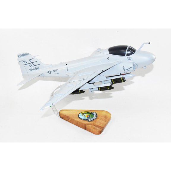 VA-95 Green Lizards (1988) A-6E Intruder Model, 1/36th Scale, Mahogany, Navy
