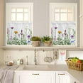 thumbnail image 4 of Spring Flower Kitchen Curtains and Valances Set, Purple Yelllow WildFlower Rod Pocket Window Valance 18 Inch Plants Farmhouse Window Curtain Panels for Living Room Bedroom Laundry, 27.5x36in, 3 Pieces, 4 of 6