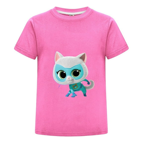 Kids SuperKitties T-Shirt – Cartoon Cat Hero Top for Boys Girls – Soft Summer Tee with Colorful Print – Playwear Gift Idea – Short Sleeve Casual Shirt