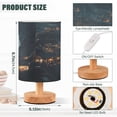 thumbnail image 3 of WOBOGO Homeless Lass Bedroom Table Lamp USB Power Connector Wooden Base Round Linen Shade For Living Room Desk, 3 of 7