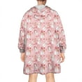 thumbnail image 2 of Wearable Oversized Blanket,Pink Christmas Snowman Pattern Wearable Blanket Hoodie for Adults,Cozy Hooded Blankets with Super Pockets,Super Warm Fuzzy Pullover for Women & Men, 2 of 6