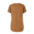 thumbnail image 5 of T Shirts for Women 2026 Summer Linen Lightweight Short Sleeve V Neck Loose Business Casual Office Work Tshirt Blouse, 5 of 6