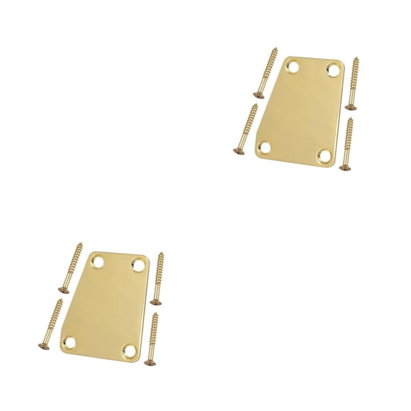Inteprter Placa de cuello de guitarra eléctrica Componentes universales modificados Musics Playing Guitars Board Accesorio de instrumento de música Dorado 2piezas