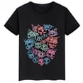 thumbnail image 3 of Ropa infantil con estampado de calavera de gato, camiseta de algodón de verano para niños y niñas, ropa infantil personalizada de manga corta negra, 3 of 5