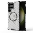 thumbnail image 3 of For Magnetic Samsung Galaxy S23 Ultra Case, Honeycomb Structure [Compatible with MagSafe] Slim Translucent Matte Design Shockproof Drop Protective Bumper Women Girls Men Boy S23 Ultra,White, 3 of 10