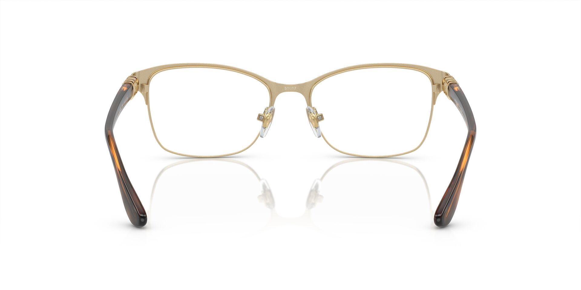 Vogue Women's Size 53 Rectangular VO4050 Prescription Eyeglasses with Case, Brown/Pale Gold
