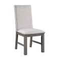 thumbnail image 6 of Contemporary 9pc Dining Set Table w Extension Leaf Upholstered Chairs Seat Back Gray Finish Wood Fabric Home Furniture, 6 of 7