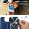 thumbnail image 6 of for iPhone 13 Mini Wallet Case with Card Holder,PU Leather Kickstand Card Slots Case Double Magnetic Clasp Durable Shockproof Cover for iPhone 13 Mini Blue-SK, 6 of 14