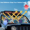 thumbnail image 5 of Uorisanigo Windshield Sun Shade Compatible with 2024 2025 Jeep Wrangler JL 2/4 Door Foldable Mandala Floral Butterfly Window Sun Visor Protective, Blocks UV Rays Heat, Keep Your Car Cooler, 5 of 7