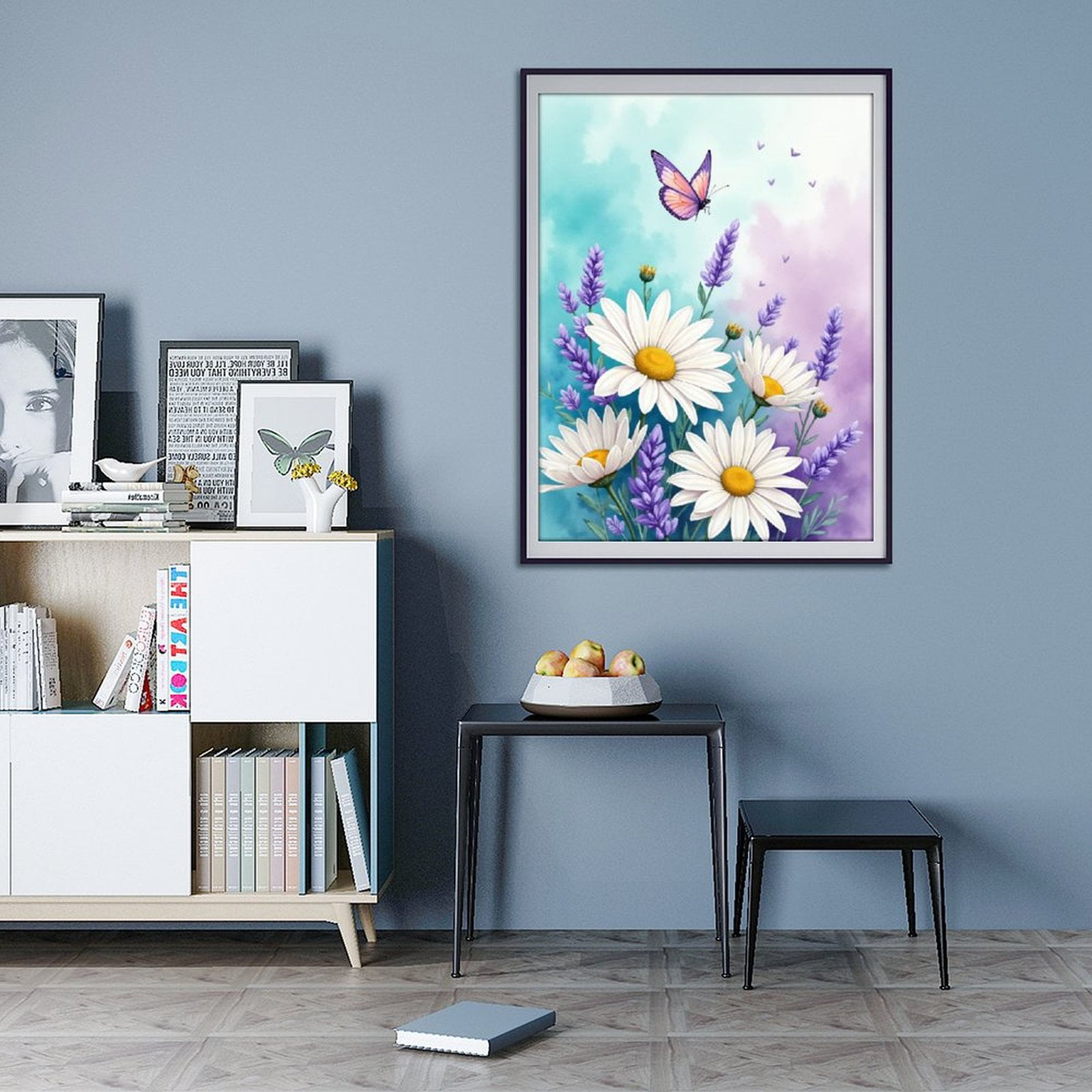 Diamond Art Kits for Adults - 5d Butterfly Daisies Lavender Bliss Diamond Painting for Adults, Diamond Art for Adults Beginners, Diamond Painting Kits for Adults for Home Wall Decor