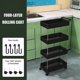 thumbnail image 3 of Carretilla Carro utilitario rodante multifuncional de 4 capas con cestas desmontables Carro de almacenamiento de 4 ganchos con asa Ruedas bloqueables para cocina Oficina Baño Negro Eccomum Carretilla, 3 of 7