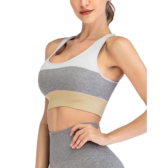 Racerback Sports Bra for Women Padded Wirefree Yoga Bras Medium Support Sports Bras Fitness Workout Yoga Tops