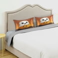 thumbnail image 5 of Dailycode Satin Pillow Case Queen Silk Pillow Cover for Hair and Skin Envelope Closure Cute Ghost on Pumpkin 20"x30", 5 of 9