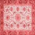 thumbnail image 1 of Ahgly Company Machine Washable Indoor Square Abstract Red Modern Area Rugs, 4' Square, 1 of 4