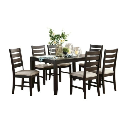 Lexicon Blair Farm 7 Piece Wood Dining Set in Brown