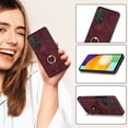 thumbnail image 5 of Fit for Samsung Galaxy A52 5G/4G Case Card Pocket 360° Rotatable Ring Holder Kickstand, Shockproof Drop Resistant PU Leather Soft TPU Back Protective Phone Case For Samsung Galaxy A52 5G/4G, Winered, 5 of 8