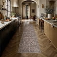 thumbnail image 4 of BERTHMEER 2'x8' Runner Rugs for Hallway Kitchen Entryway Bedroom Bathroom Entrance Oriental Floral Vintage Farmhouse Machine Washable Non-slip Traditional Distressed Rugs, Coffee Brown, 4 of 7