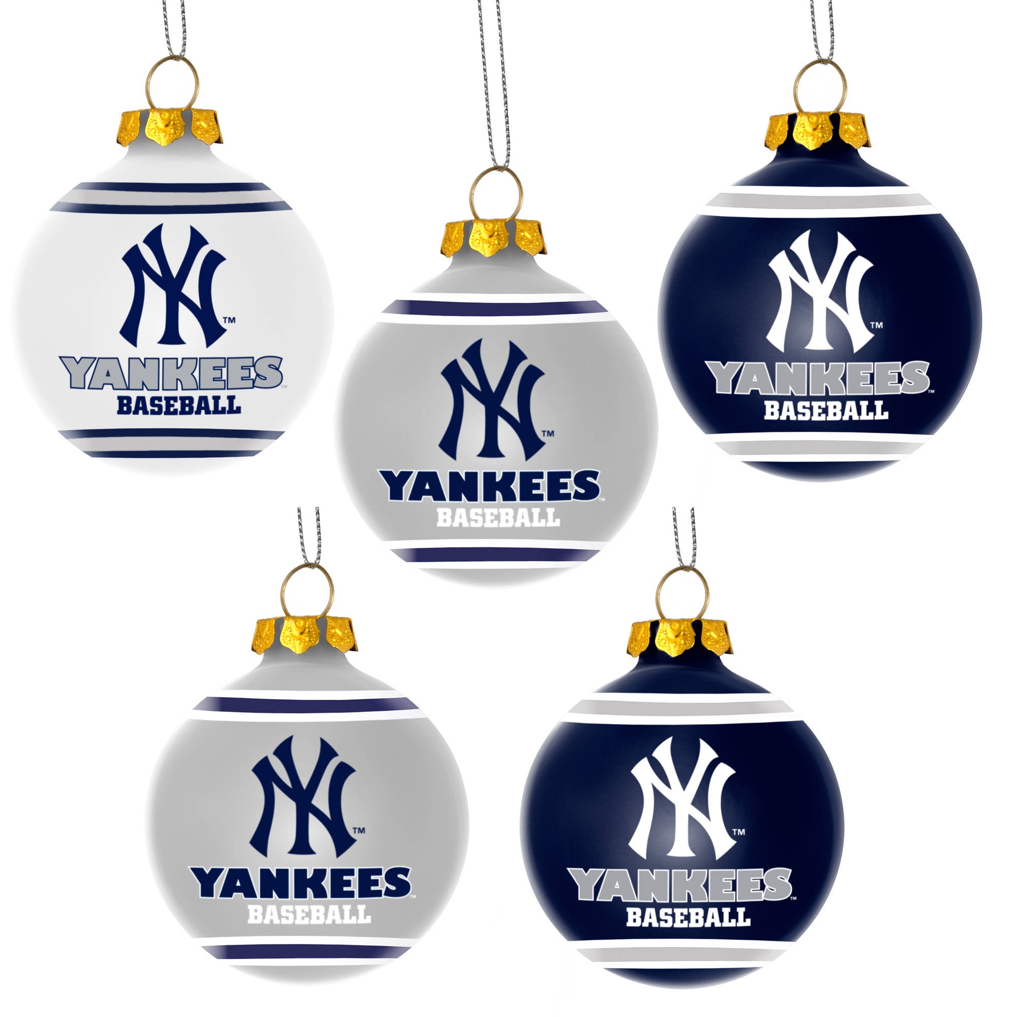 Forever Collectibles MLB 5Pack Shatterproof Ball Ornaments, New York