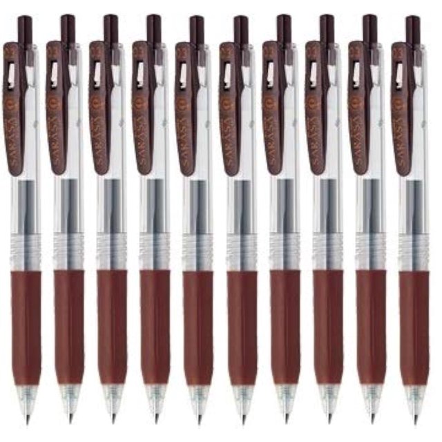 Boligrafo Gel Zebra Sarasa Clip JJH15 E Punta 0.3 mm Tinta Marron Pack 10 Unidades