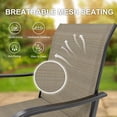 thumbnail image 5 of Memoryfield Outdoor Swivel Bar Stools Set of 2, Bar Height Patio Chairs with High Back & Armrests, Textilene Fabric Bar Stools for Patio, Deck, Backyard & Garden, Gray, 5 of 7
