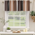 thumbnail image 3 of 2 Pack Valances for Windows, Brown Black Stripes Window Valances for Living Room/Bedroom/Bathroom, Farmhouse Vintage Abstract Lines Light Filtering Kitchen Curtain Valance 54"W x18" L, 3 of 9
