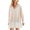 Beige 1, variant on Kaemgyyd Women's Oversized Sweatshirt Dress Patchwork Long Sleeve V Neck Pullover Dress Casual Ruffle Hem Flowy Mini Dress