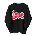 thumbnail image 5 of Valentines Day Pullover Sweatshirts Women Cute Heart Funny Valentine Sweater Tops Casual Long Sleeve Shirts, S Black, 5 of 6