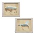 thumbnail image 1 of Gango Home Decor Country-Rustic American Southwest Horse & Buffalo Distressed by Wild Apple Portfolio (Ready to Hang); Two 14x11in Distressed Framed Prints, 1 of 5