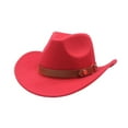 thumbnail image 2 of CUIYUAN Vintage Western Cowboy Hat for Men Women Wide Brim Cowgirl Fedora Hats Cowboy Hat Cowboy Hat Western Hat Jazz British Hat Beach Cowgirls Cattleman Cowboys Hats Red, 2 of 4