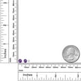 thumbnail image 4 of Gem Stone King 18K White Gold Purple Amethyst 3-Prong Stud Earrings for Women Men (0.95 Cttw, Gemstone February Birthstone, Round 5MM), 4 of 5