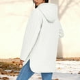 thumbnail image 5 of Miluxas Women Winter Padded Cotton-Padded Button Jacket Long Sleeve Hooded Cotton-Padded Jacket Outdor Warm Coat with Pockets White XL(XL), 5 of 5