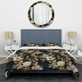 thumbnail image 3 of Designart "Gilded Monochrome Florals" Black Floral Bedding Covert Set - Cottage Bed Set With 1 Sham, 3 of 5